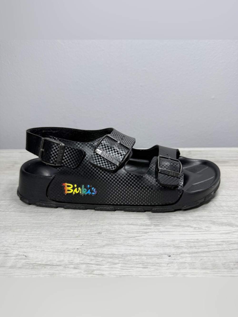 Like New! Birkenstock Birkis black sandals size 38